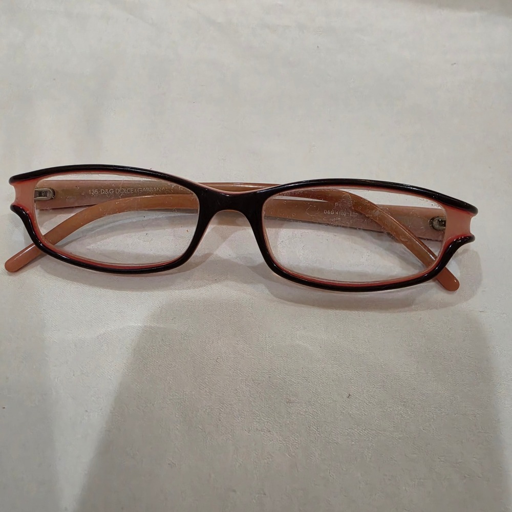 D&G Dolce & Gabbana Eyeglasses Womens 51mm Brown Peach 4162 L82 Italy